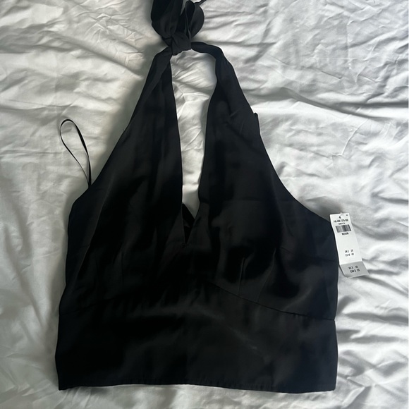 NWT Abercombie black tie halter top - Picture 1 of 4